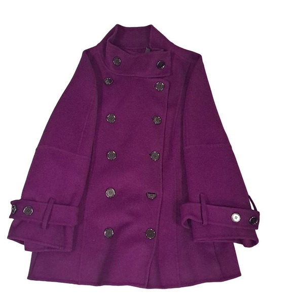 Per se Wool Angora Jacket Coat Violet L - Picture 1 of 3